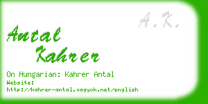 antal kahrer business card